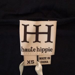 Top Haute Hippie Broken Wings - Dentelle Bleu Marine, Taille XS, Neuf Avec étiquettes, Style Bohème Avec Col Ailé